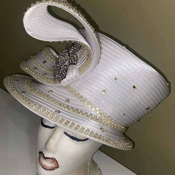 NWT Fabulous WHITE Church Dress Hat by Ben Marc - Picture 7 of 11